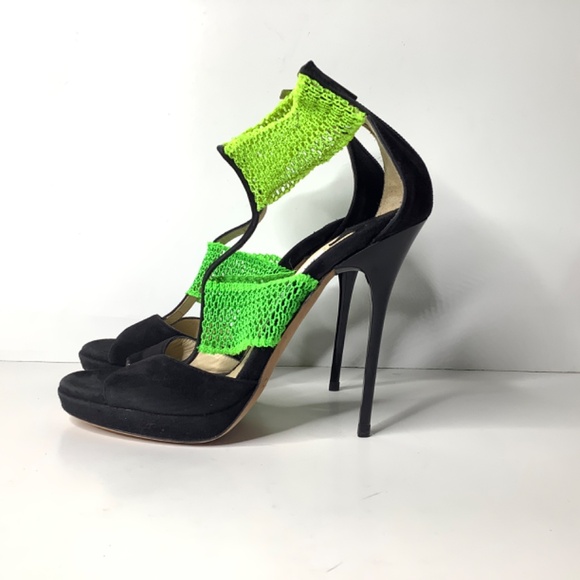 Jimmy Choo Black Suede Lana Open Toe Platform Sandals Size 37. - Picture 4 of 16